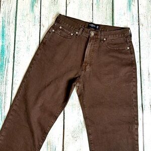 ABERCROMBIE & FITCH MENS LOOSE FIT DENIM JEANS BROWN SIZE 32X32